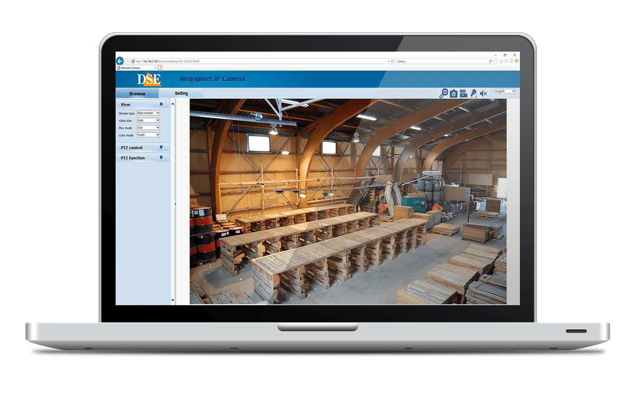 IP camera control via browser